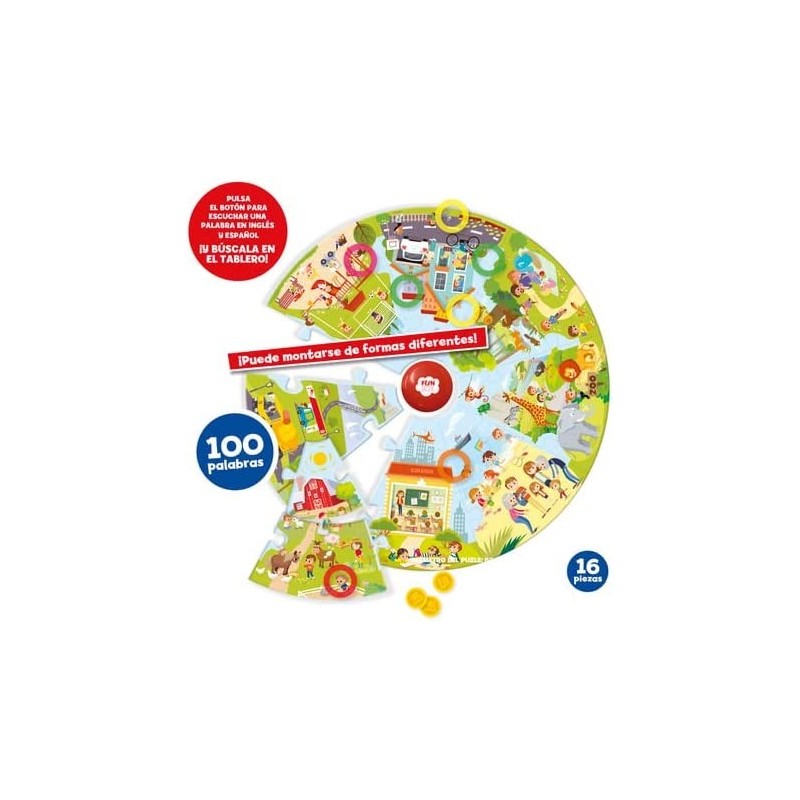 Búho puzzle botón 100 palabras 2
